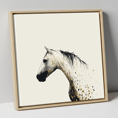 Gilded Ink Equine Profile horse breed canvas wall art in natural frame
