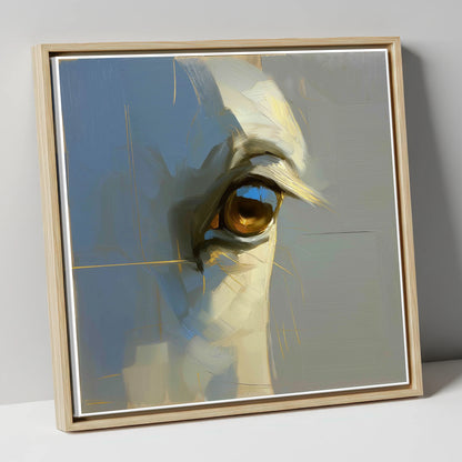 Soul of the Grey horse portrait canvas wall art in natural frame