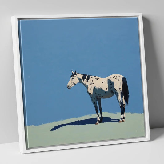 Appaloosa Under Azure Skies horse breed canvas wall art in white frame