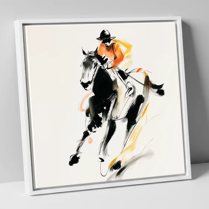 The Bold Furlong racing horse canvas wall art in white frame