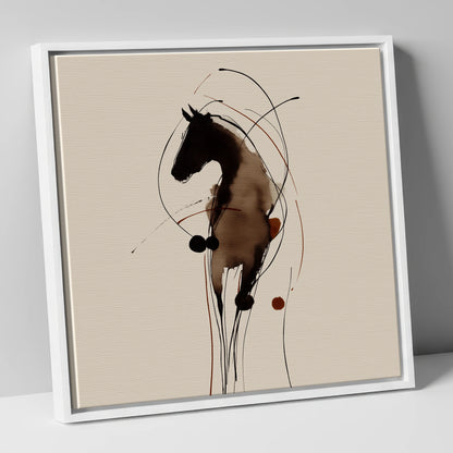 Fluid Ink Equine Portrait horse portrait canvas wall art in white frame