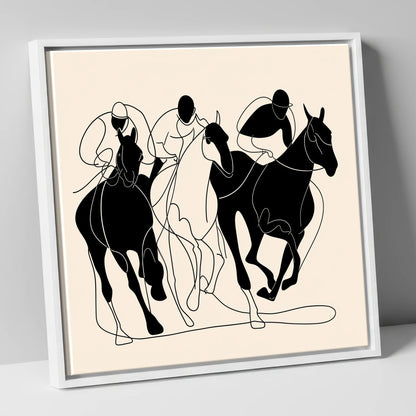 The Racing Line racing horse canvas wall art in white frame