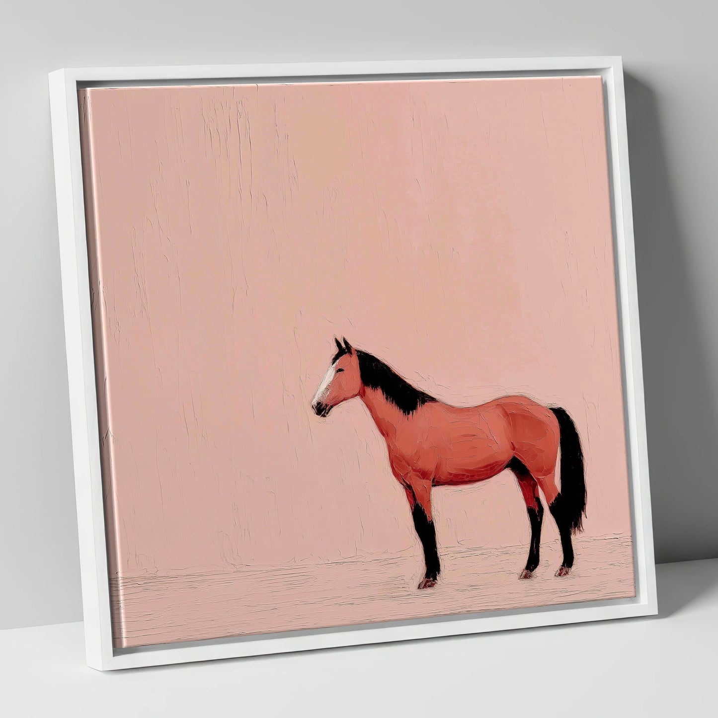 Serene Bay Contender racing horse canvas wall art in white frame