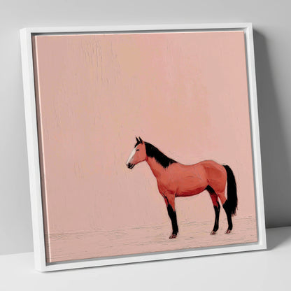 Serene Bay Contender racing horse canvas wall art in white frame
