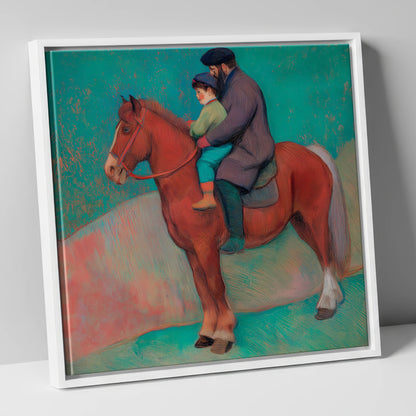 A Shared Journey horse & rider canvas wall art in white frame