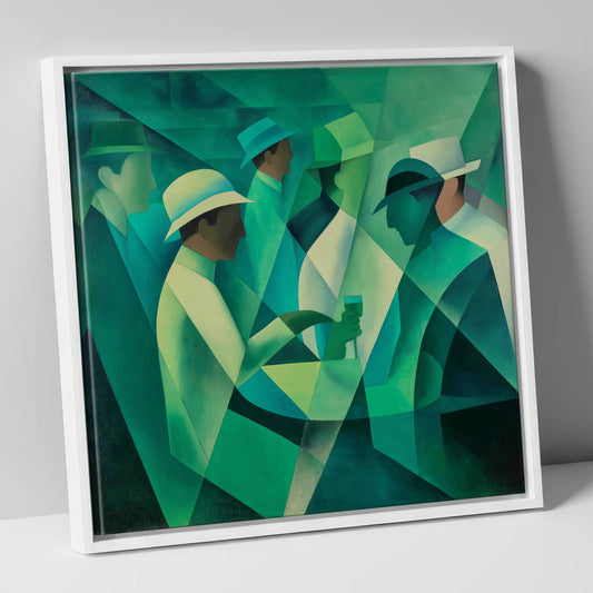 The Emerald Enclosure racing horse canvas wall art in white frame