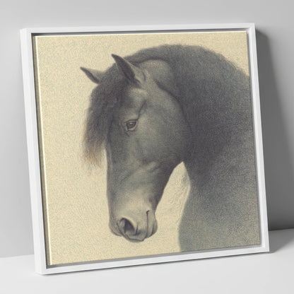 Quiet Nobility horse breed canvas wall art in white frame
