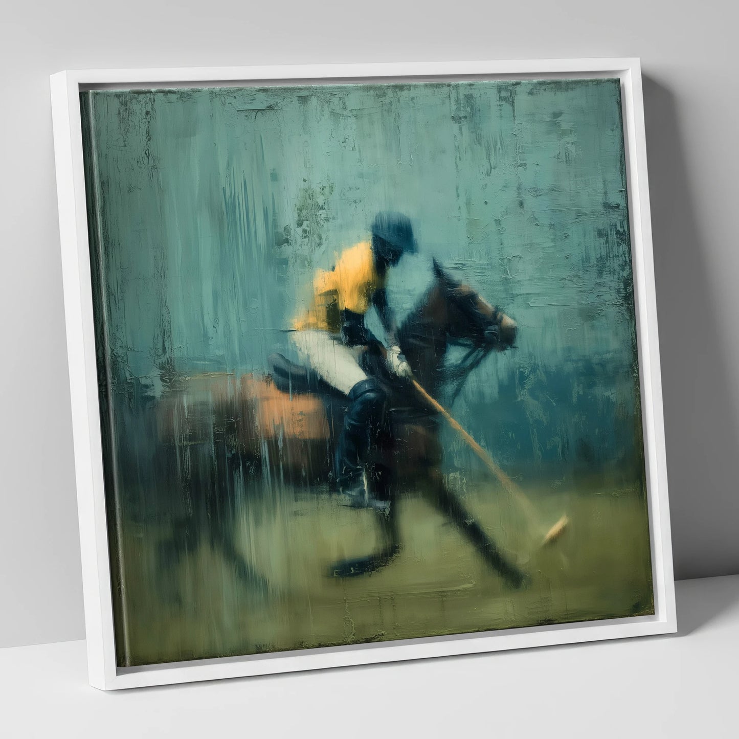 The Final Chukka polo horse canvas wall art in white frame