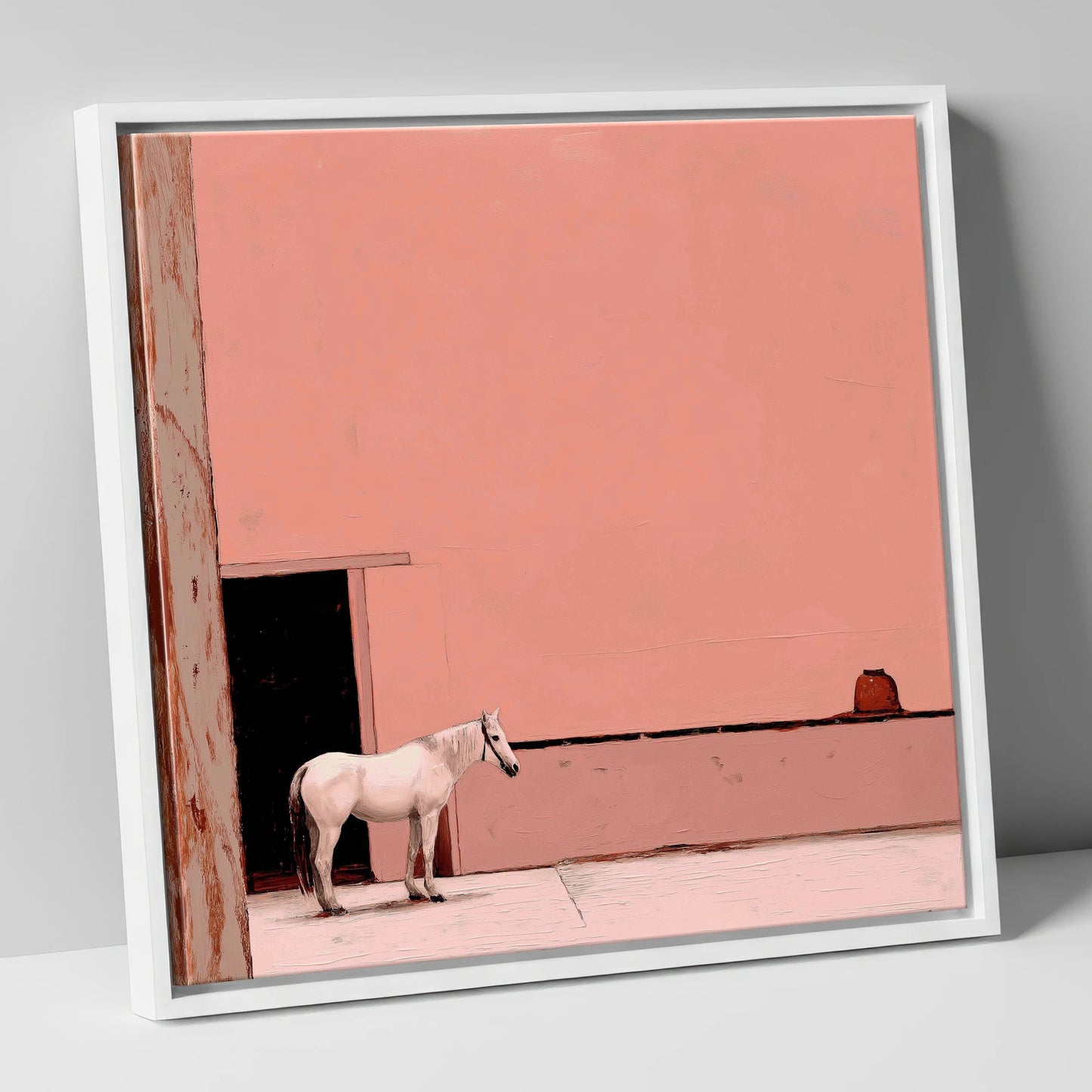 Rose Courtyard Stillness - Canvas White
