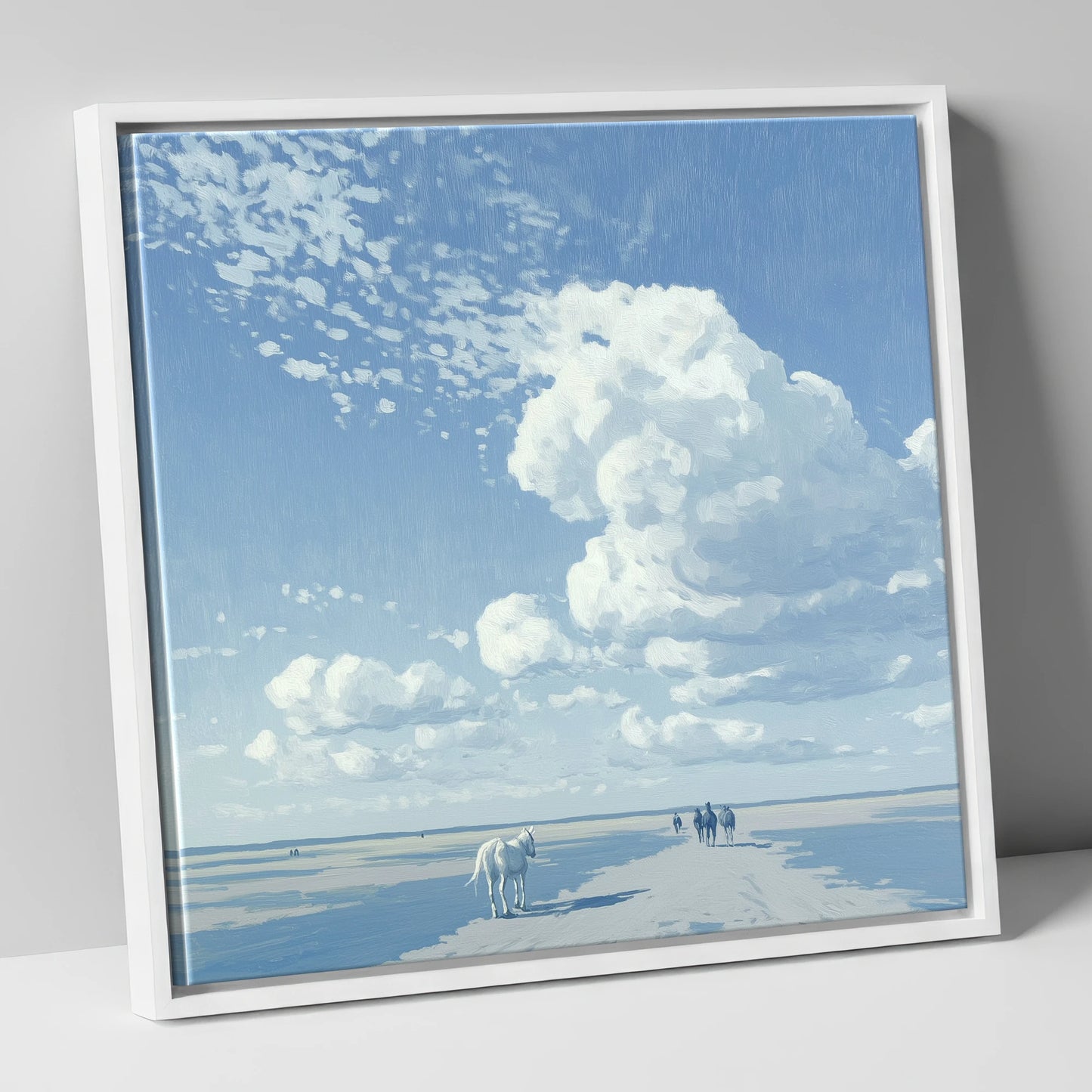 Beneath Endless Skies horse landscape canvas wall art in white frame