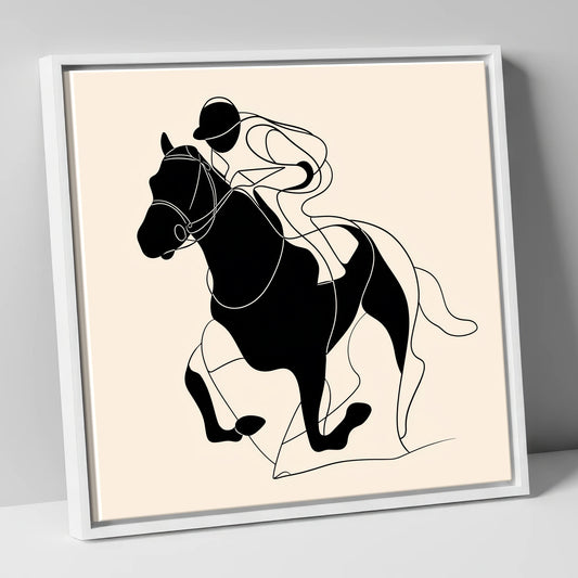 Fluid Racing Form racing horse canvas wall art in white frame