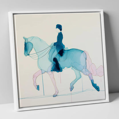 Fluid Dressage Grace dressage horse canvas wall art in white frame