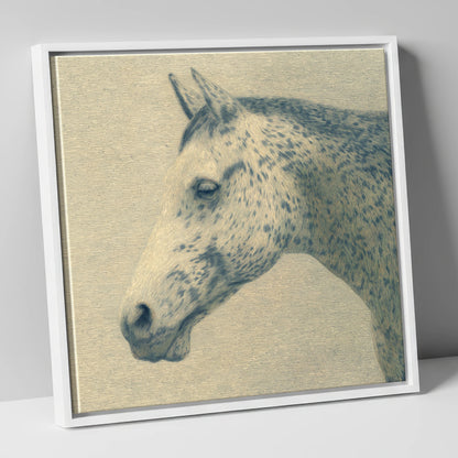 Meticulous Equine Profile horse breed canvas wall art in white frame