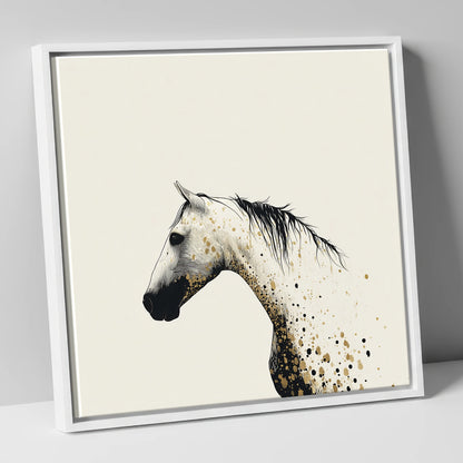 Gilded Ink Equine Profile horse breed canvas wall art in white frame