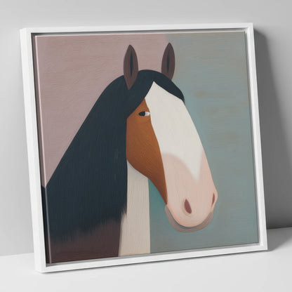 The Gentle Heavyweight horse breed canvas wall art in white frame
