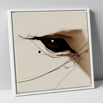 Soulful Equine Gaze horse portrait canvas wall art in white frame