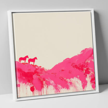 Magenta Ridge horse landscape canvas wall art in white frame