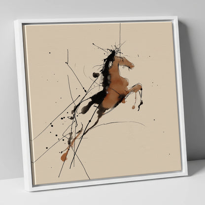 Bold Ascension horse portrait canvas wall art in white frame