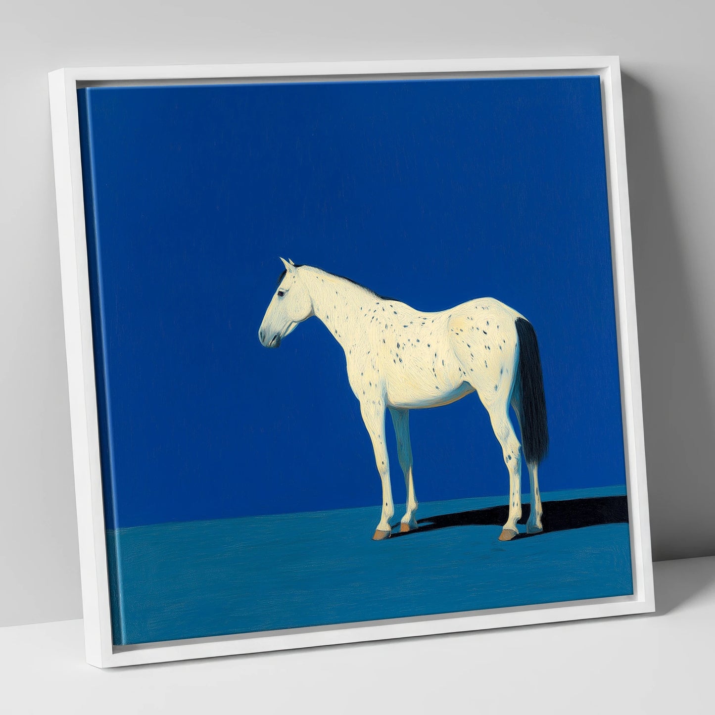 The Minimalist Appaloosa horse breed canvas wall art in white frame