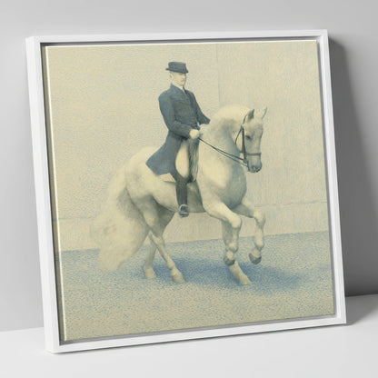 Mastery of Movement dressage horse canvas wall art in white frame