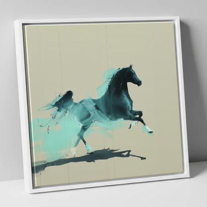Vivid Arabian Energy horse breed canvas wall art in white frame