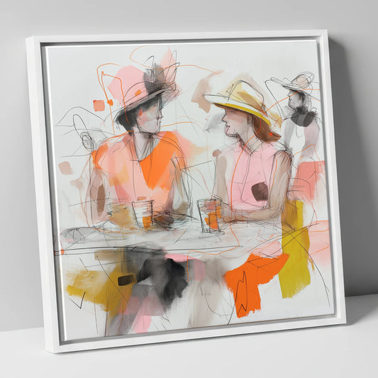 Between Races racing horse canvas wall art in white frame
