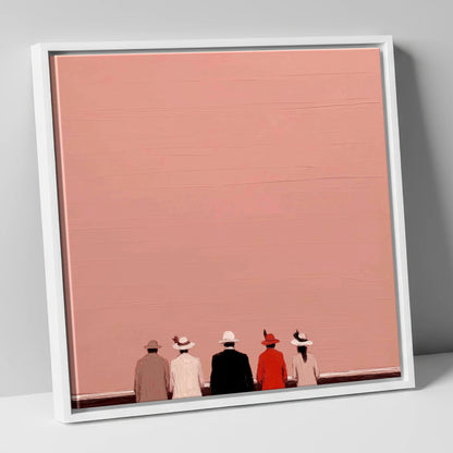 Anticipation at the Rails racing horse canvas wall art in white frame