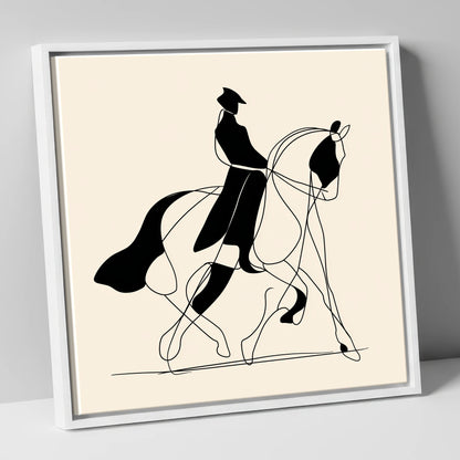 Harmony in Motion dressage horse canvas wall art in white frame
