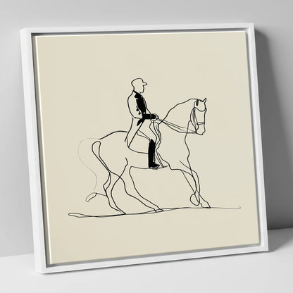 Elegance in Motion dressage horse canvas wall art in white frame