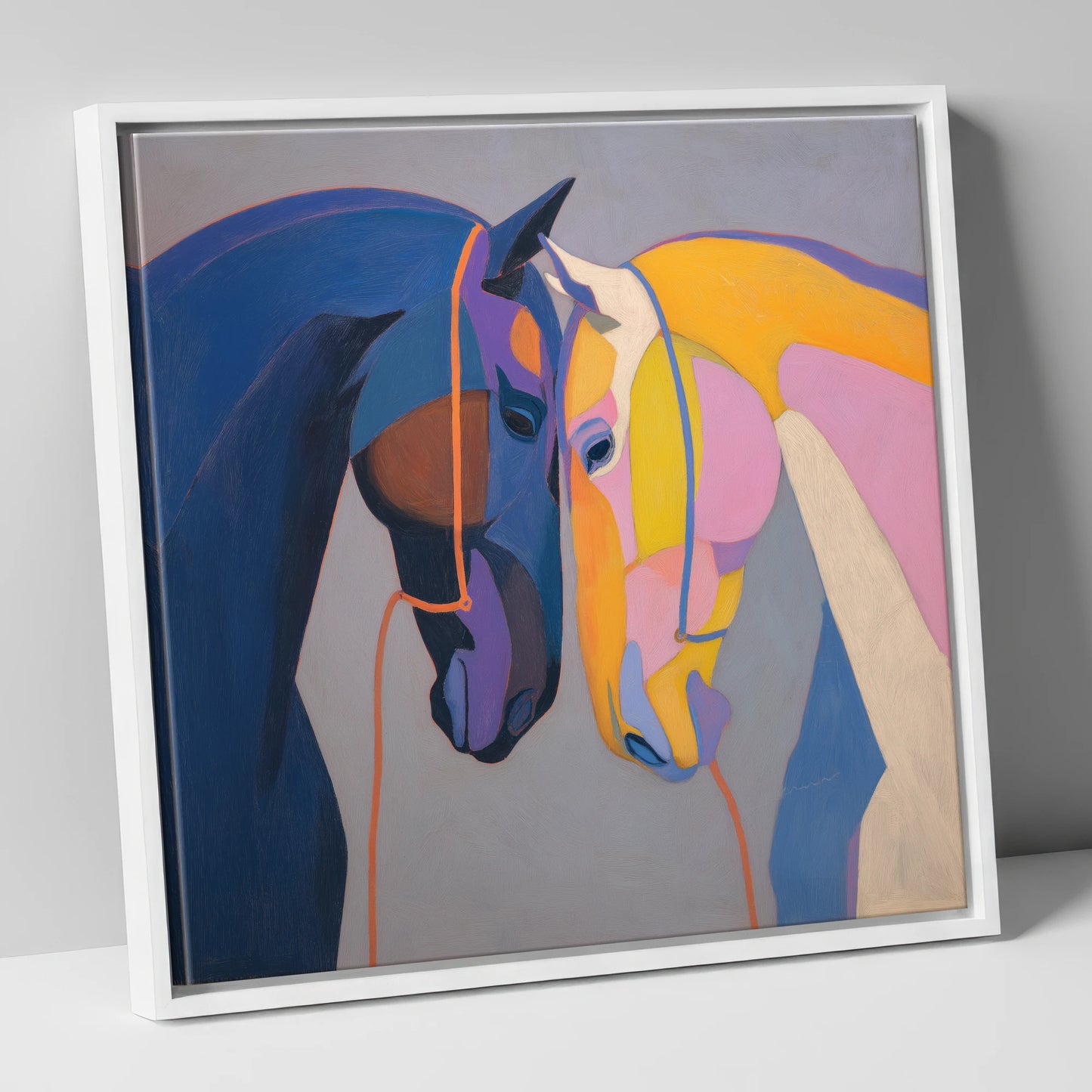 Vibrant Equine Bond - Canvas White