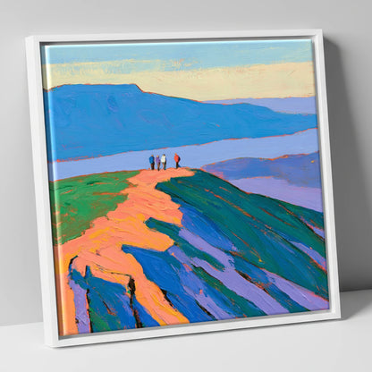 View From The Ridge horse landscape canvas wall art in white frame
