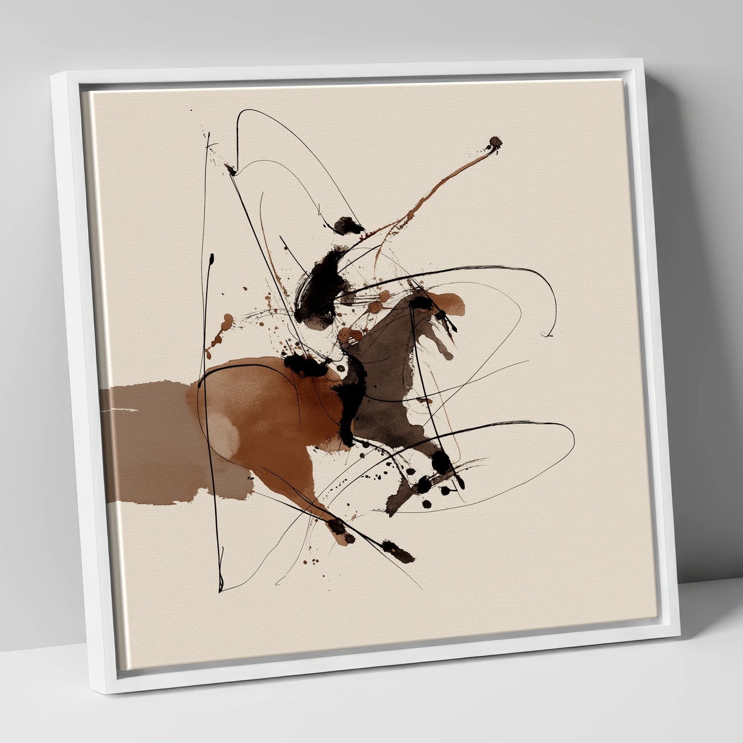 Untamed Ink Equine horse portrait canvas wall art in white frame