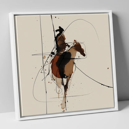 Shadows of the Frontier western horse canvas wall art in white frame