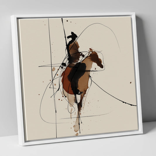Shadows of the Frontier western horse canvas wall art in white frame