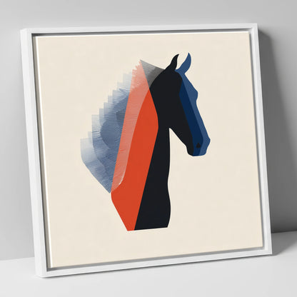 Graphic Equine Profile horse breed canvas wall art in white frame