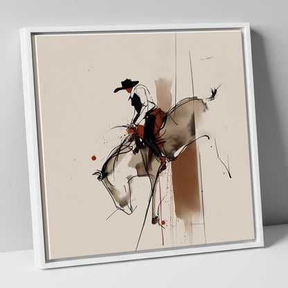 Raw Western Energy western horse canvas wall art in white frame