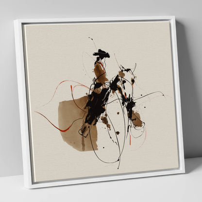 Frontier Rhythm western horse canvas wall art in white frame