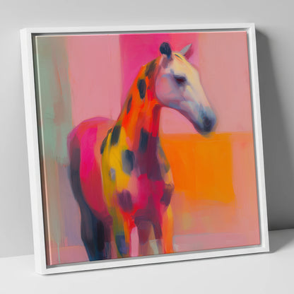 Radiant Appaloosa Profile horse breed canvas wall art in white frame