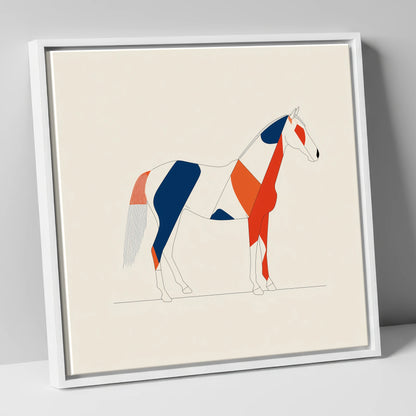 Bold Equine Profile horse breed canvas wall art in white frame