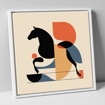 Retro Racing Form racing horse canvas wall art in white frame