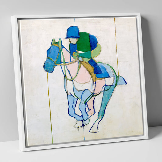 Architectural Racing Lines racing horse canvas wall art in white frame