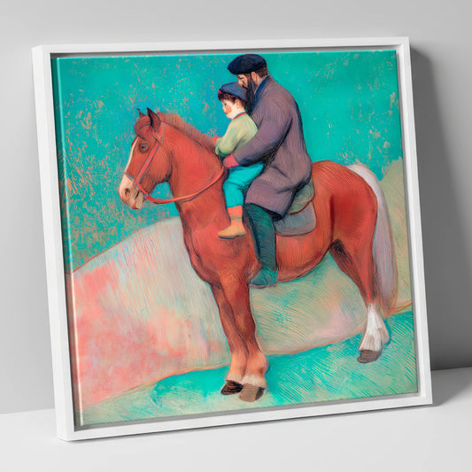 A Shared Journey horse & rider canvas wall art in white frame