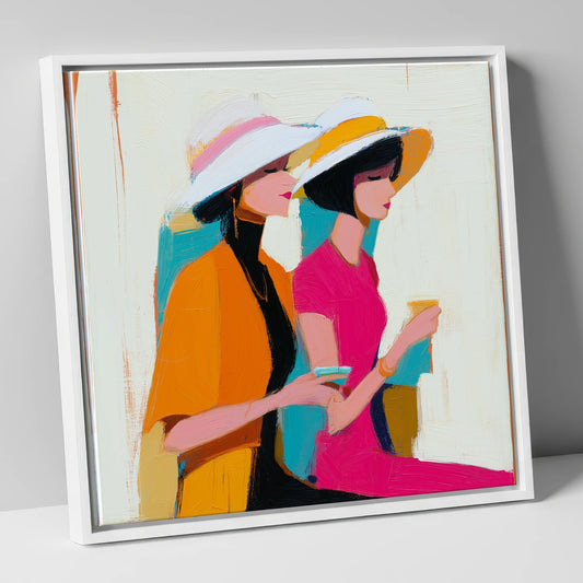 Trackside Glamour racing horse canvas wall art in white frame
