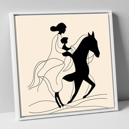 A Shared Journey horse & rider canvas wall art in white frame