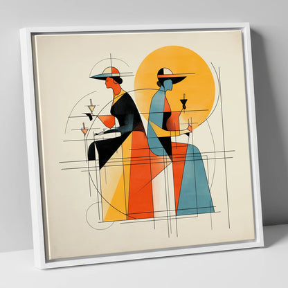 Race Day Elegance racing horse canvas wall art in white frame