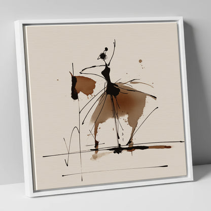 Harmony in Motion dressage horse canvas wall art in white frame