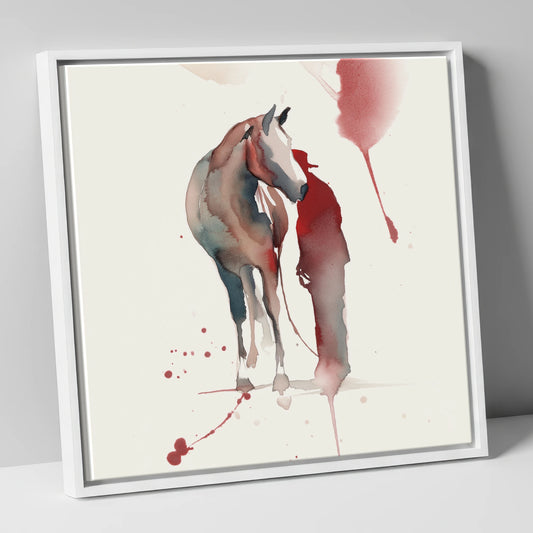 The Quiet Bond horse & rider canvas wall art in white frame