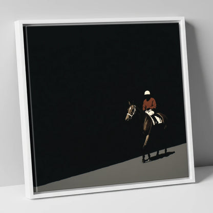 Before the Start racing horse canvas wall art in white frame
