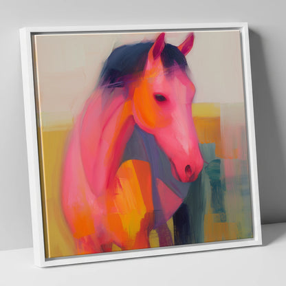 Vivid Equine Spirit horse breed canvas wall art in white frame