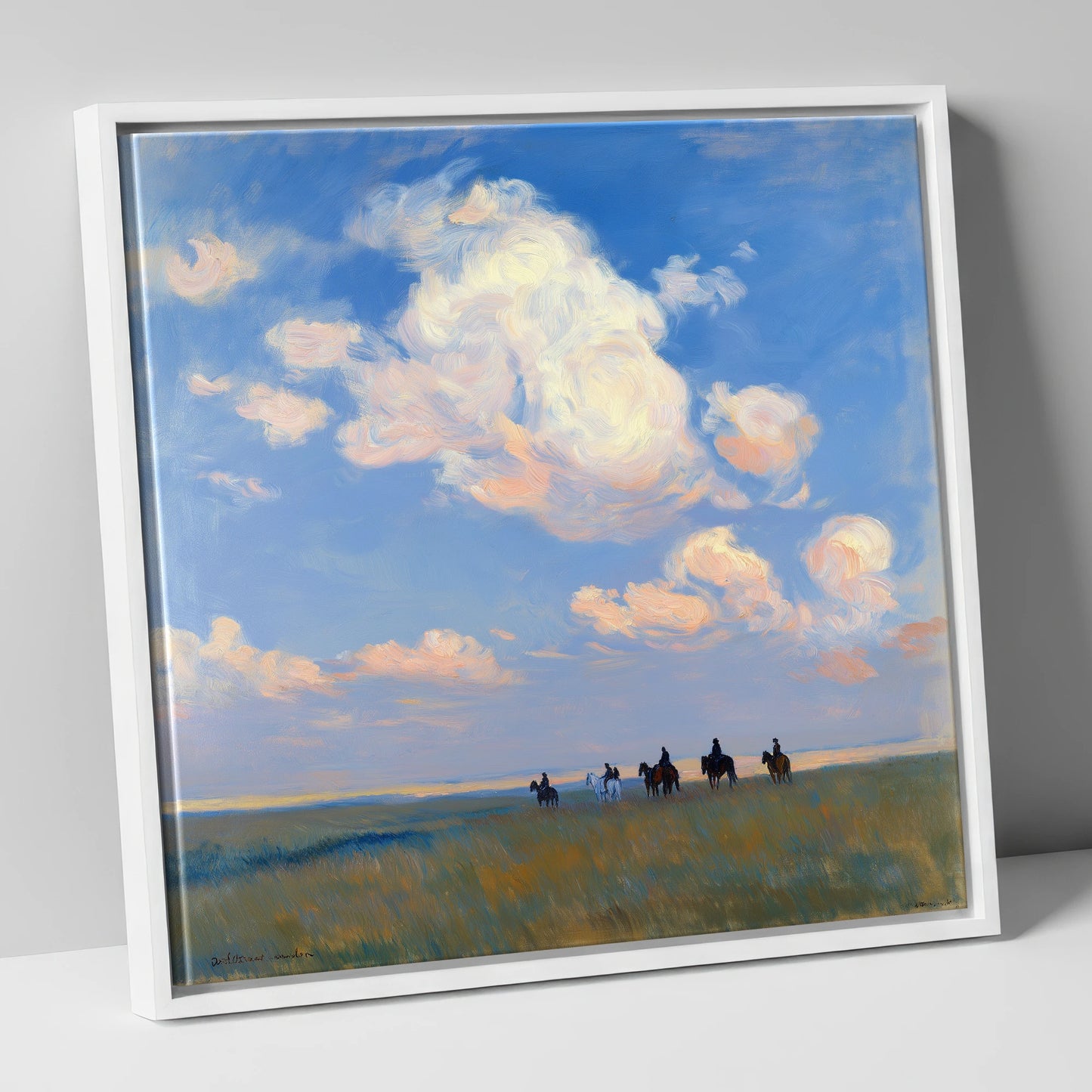 Endless Horizon Hack horse landscape canvas wall art in white frame